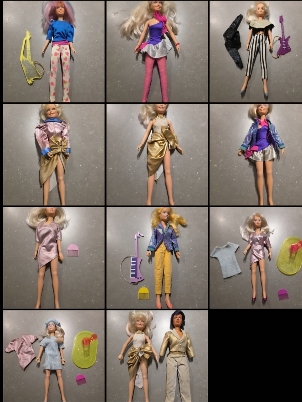 Price is For The Lot Of 14 Jem and the Holograms Dolls and ROCKIN' ROADSTER CAR